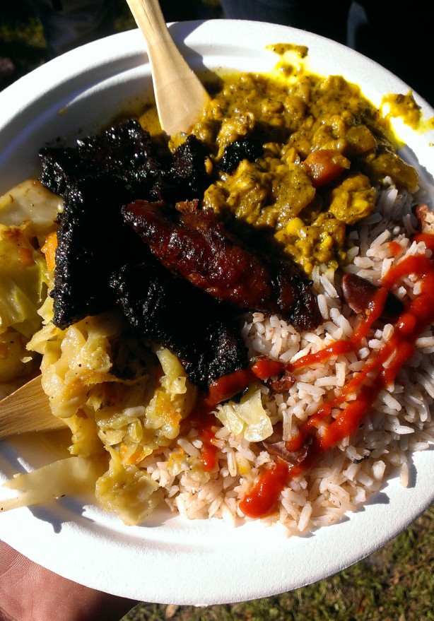 Some noms from Reggae Shack, a cool Jamaican place out of Gainesville.